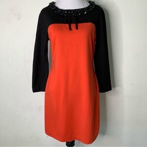 Moschino Cheap and Chic Women's Long Sleeve Red/Black Color Block Dress Size 8